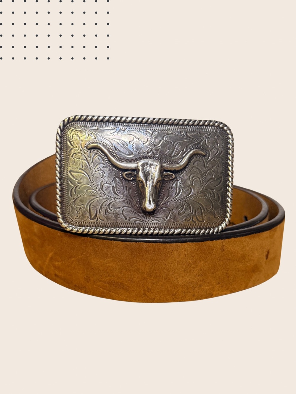 Nocona Women’s Western Leather Belt Size L 38 Longhorn Buckle N3497744